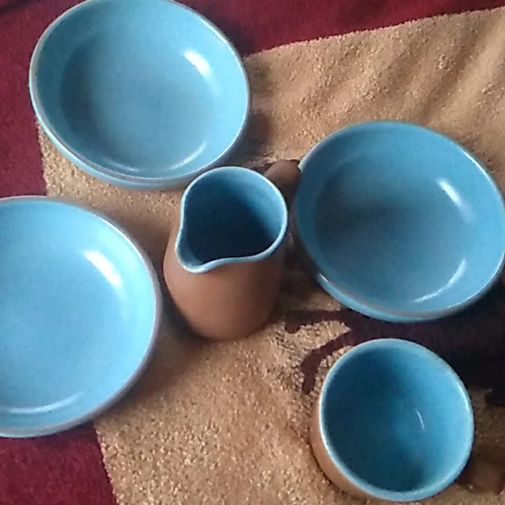 ⚜ Vintage Metlox Poppytrail Robins Egg  Blue Saucer